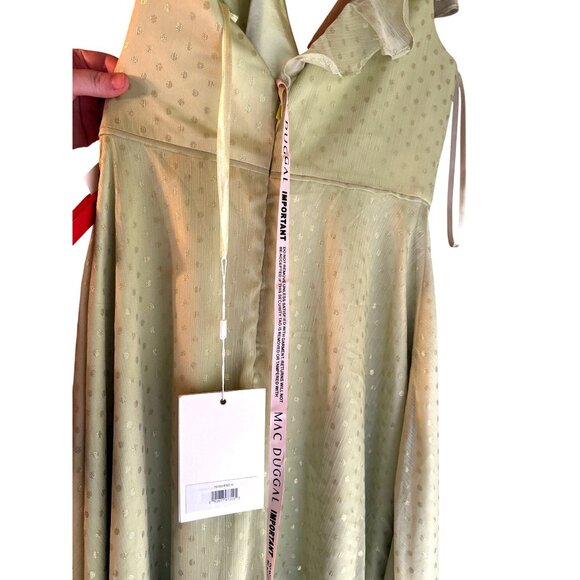 Mac Duggal Light Green Polka Dot Ruffle Dress 70163 Size 4 Polyester - Picture 7 of 10